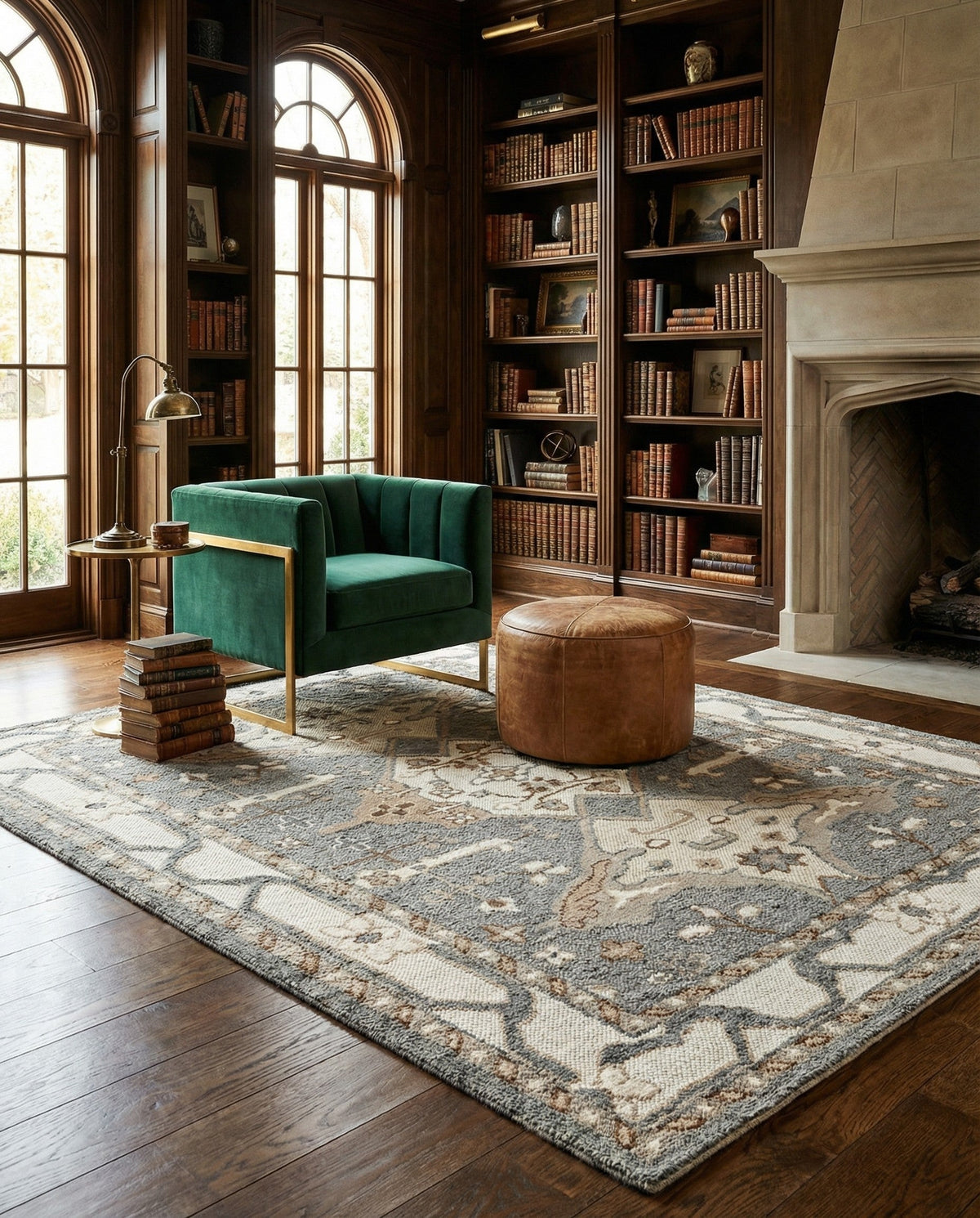 Byzantine Heritage Collection Area Rug - Istanbul Rectangle Antique Gray  lifestyle 12