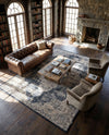 Coastal Manor Collection Area Rug -  Pelican Rectangle Navy Blue  lifestyle 53