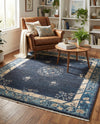 Bazaar Chic Collection Area Rug -  Ouarzazate Square Navy Blue  lifestyle 47
