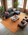 Marrakech Lattice Collection Area Rug - Medina (Orange) Rectangle Orange  lifestyle 8