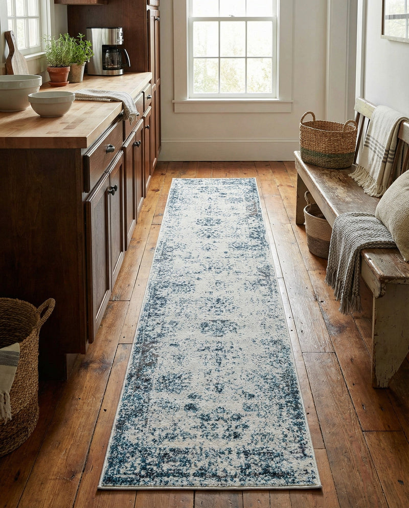 Riviera Elegance Collection Area Rug - Antibes (Light Blue) Runner Light Blue  lifestyle 88