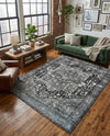 Casablanca Tapestry Collection Area Rug - Fes Rectangle Steel gray  lifestyle 80