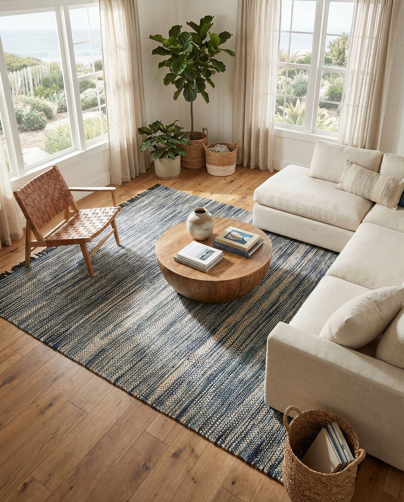 Savannah Jute Collection Area Rug - Nantucket Rectangle Green and Ivory  lifestyle 31