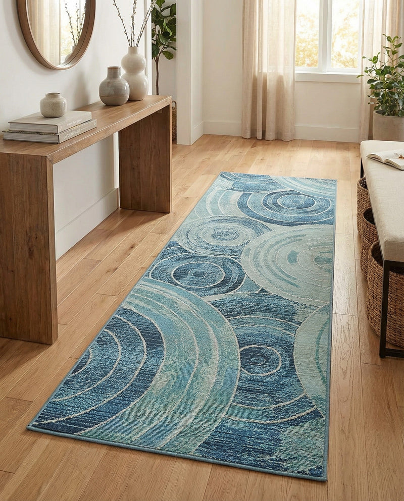 Urban Terrace Collection Area Rug -  Parkside Runner Light Blue  lifestyle 55