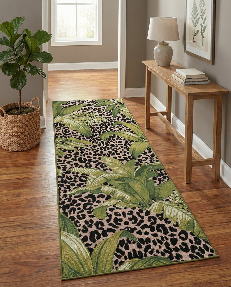 Seaside Blooms Collection Area Rug -  Lotus Runner Green  lifestyle 49
