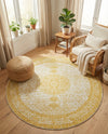 Dover Terrace Collection Area Rug - Marina (Yellow) Round Yellow  lifestyle 20