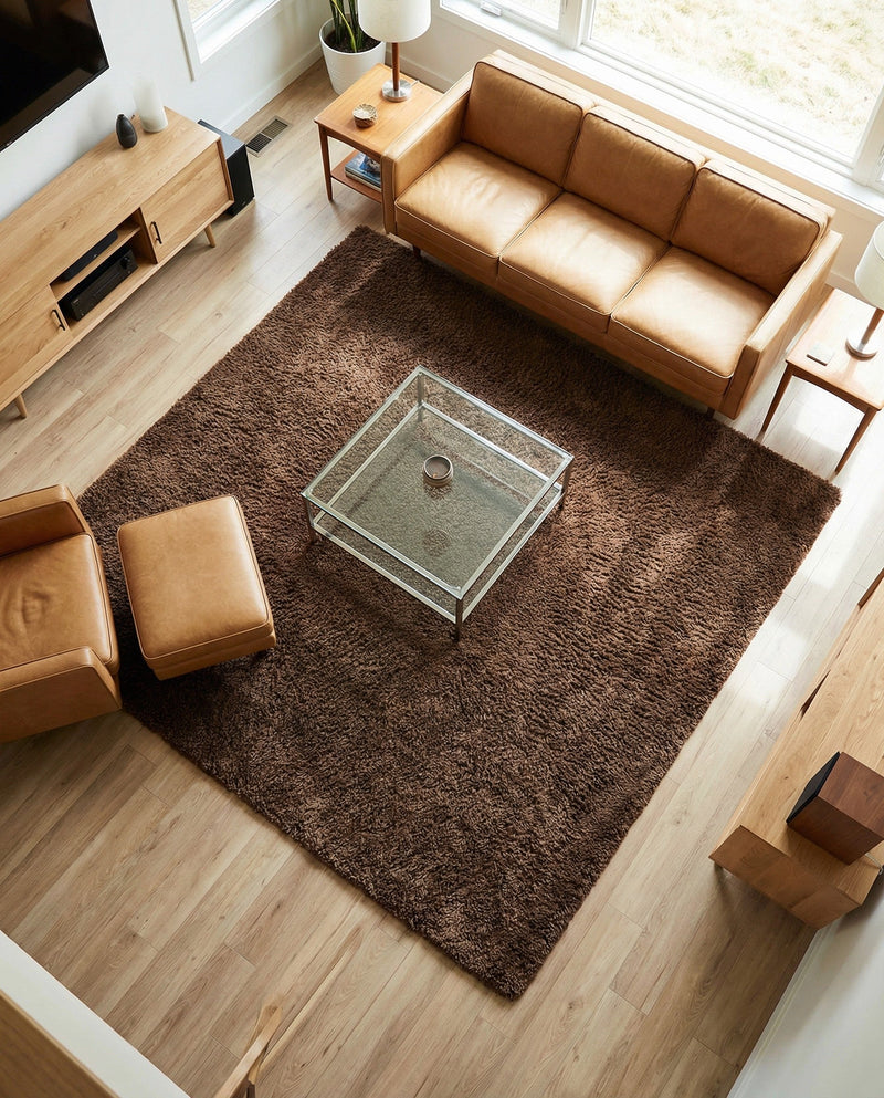 Plush Oasis Collection Area Rug - Serenity (Chocolate Brown) Square Chocolate Brown  lifestyle 50