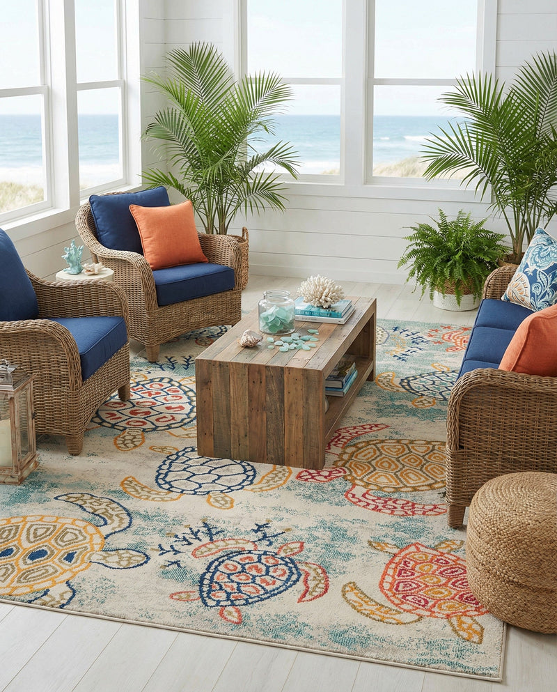 Sorrento Shores Collection Area Rug -  Massa Rectangle Beige  lifestyle 31