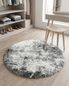 Cozy Haven Shag Collection Area Rug -  Tranquility (Smoke Gray) Round Smoke Gray  lifestyle 57