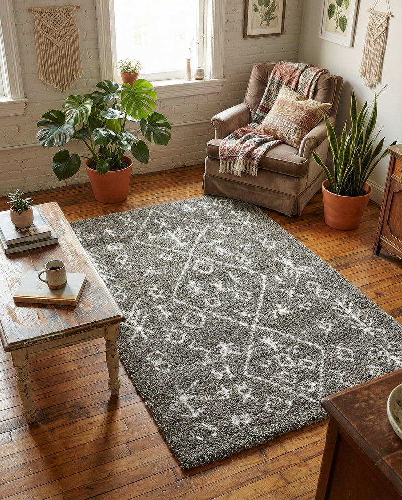 Casablanca Comfort Collection Area Rug - Sahara Rectangle Gray  lifestyle 36