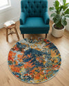 Colorburst Oasis Collection Area Rug -  Chroma Round Multi  lifestyle 75