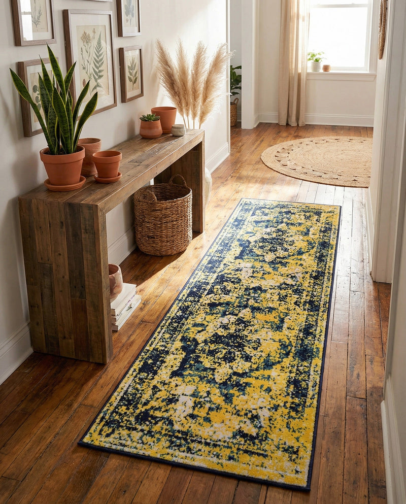 Riviera Elegance Collection Area Rug -  Menton (Navy Blue) Runner Navy Blue  lifestyle 60
