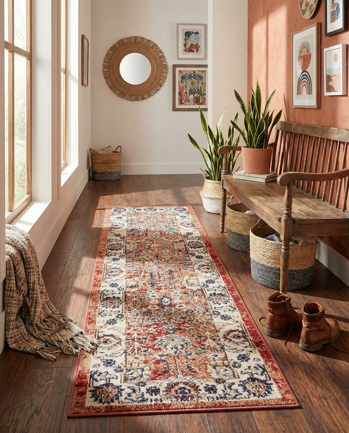 Eden Oasis Collection Area Rug -  Haven Runner Terracotta  lifestyle 96