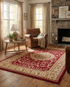 Versailles Elegance Collection Area Rug -  Montreuil Rectangle Red  lifestyle 66