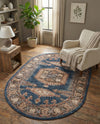 Eden Oasis Collection Area Rug -  Refuge (Blue) Oval Blue  lifestyle 62