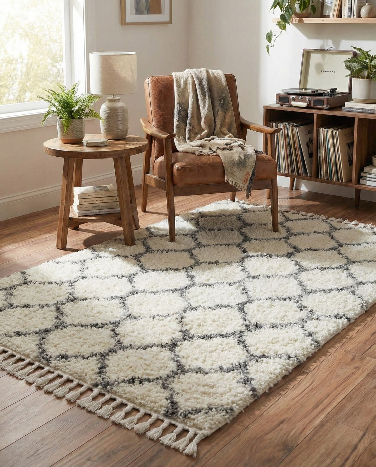 Cozy Cove Shag Collection Area Rug - Marina Rectangle Ivory  lifestyle 39