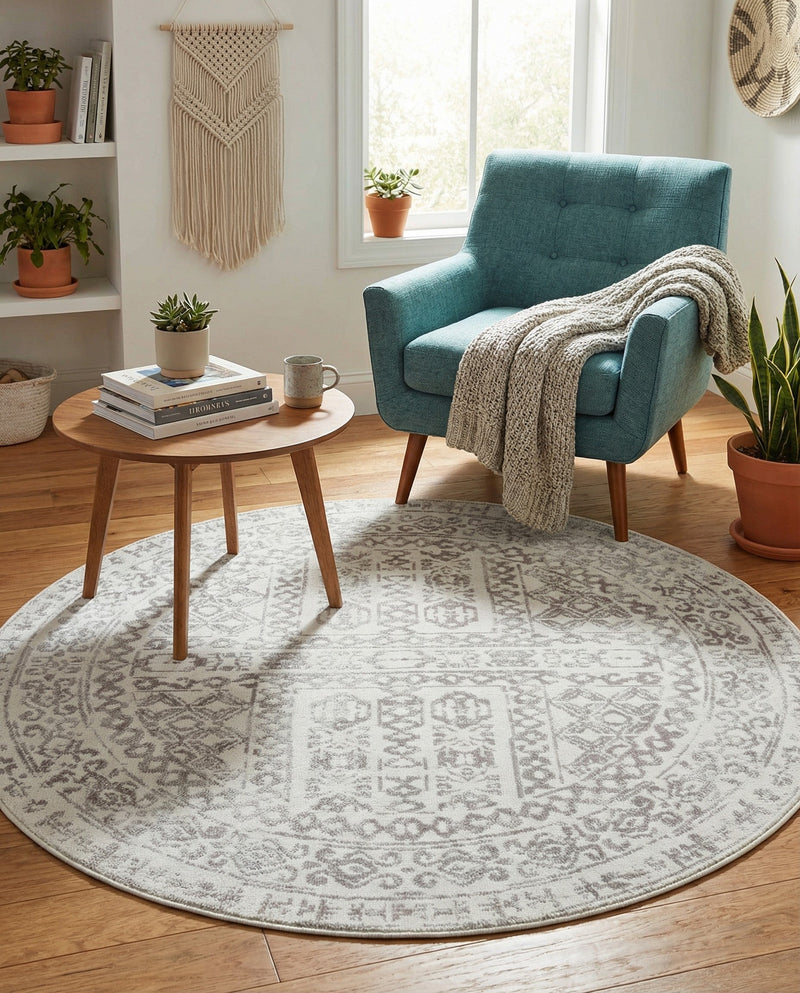Cambridge Classics Collection Area Rug - Trinity (Cream) Round Cream  lifestyle 58