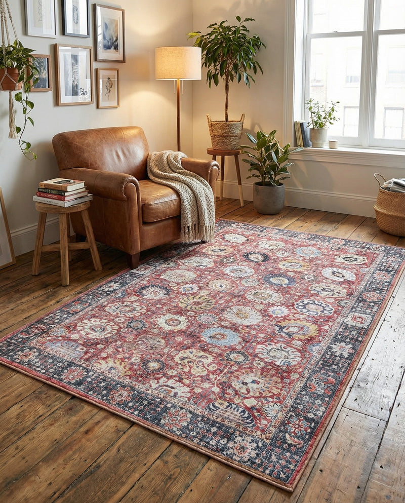 Heritage Elegance Collection Area Rug -  Gatchina Rectangle Vintage Red  lifestyle 14