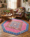 Heritage Elegance Collection Area Rug -  Winterthur (Fuchsia) Octagon Fuchsia  lifestyle 39
