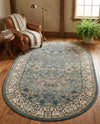 Persian Elegance Collection Area Rug -  Kerman (Blue) Oval Blue  lifestyle 39