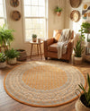 Soho Elegance Collection Area Rug -  Mercer (Orange) Round Orange  lifestyle 51
