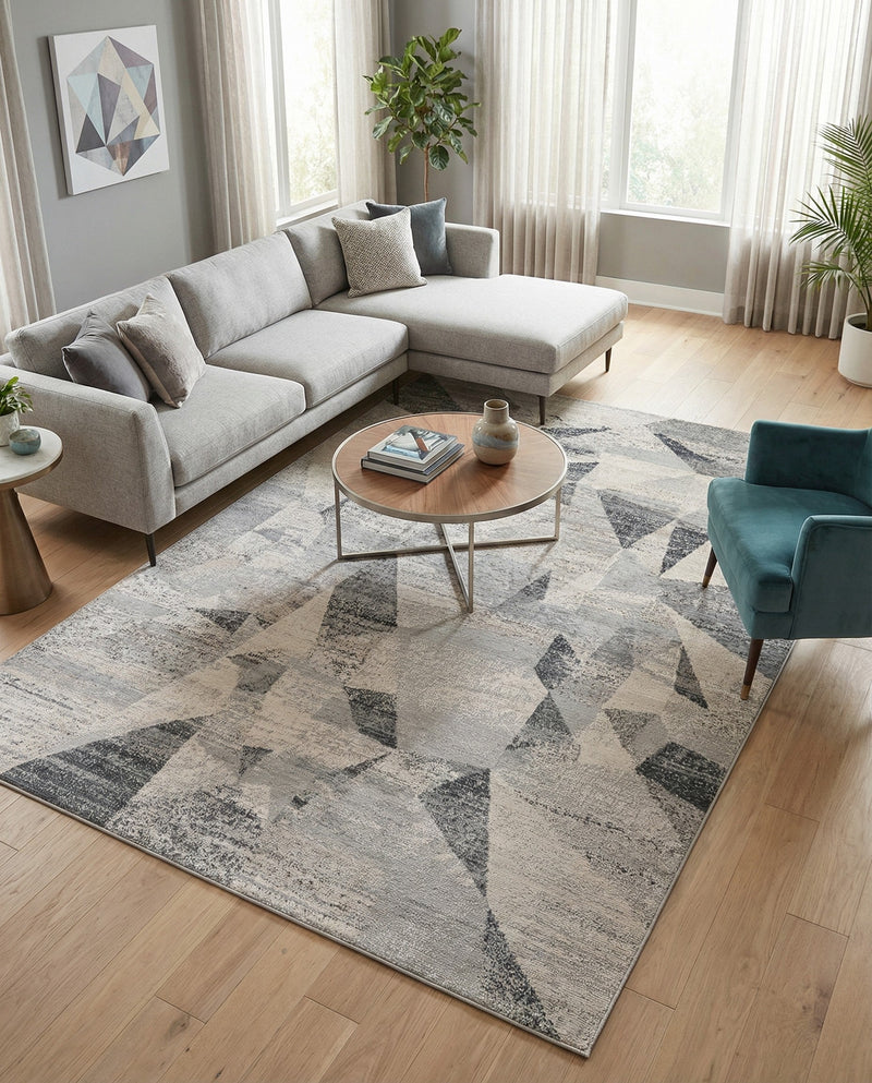 Aegean Elegance Collection Area Rug -  Crete Rectangle Gray  lifestyle 4