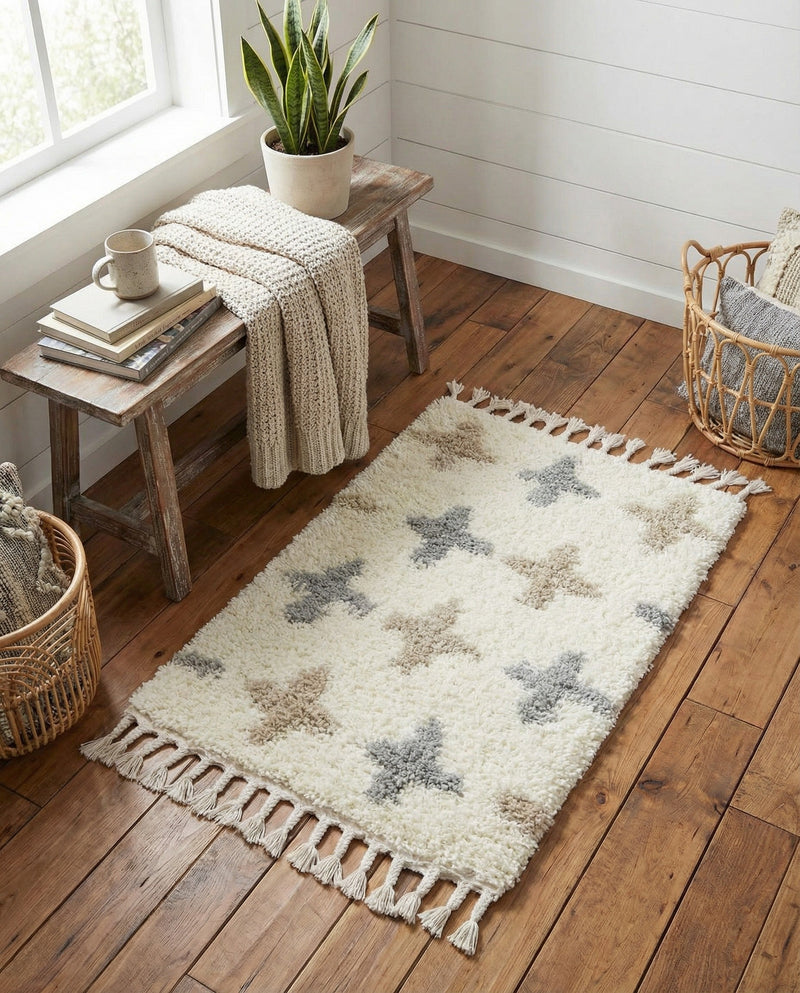 Cozy Cove Shag Collection Area Rug -  Driftwood Rectangle Ivory  lifestyle 25