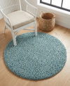 Plush Oasis Collection Area Rug - Serenity (Light Slate Blue) Round Light Slate Blue  lifestyle 76