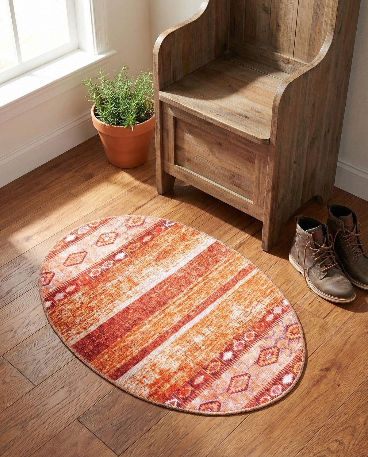 Heritage Elegance Collection Area Rug -  Edinburgh Oval Rust Red  lifestyle 153