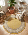 Soho Elegance Collection Area Rug -  Mercer (Yellow) Round Yellow  lifestyle 31