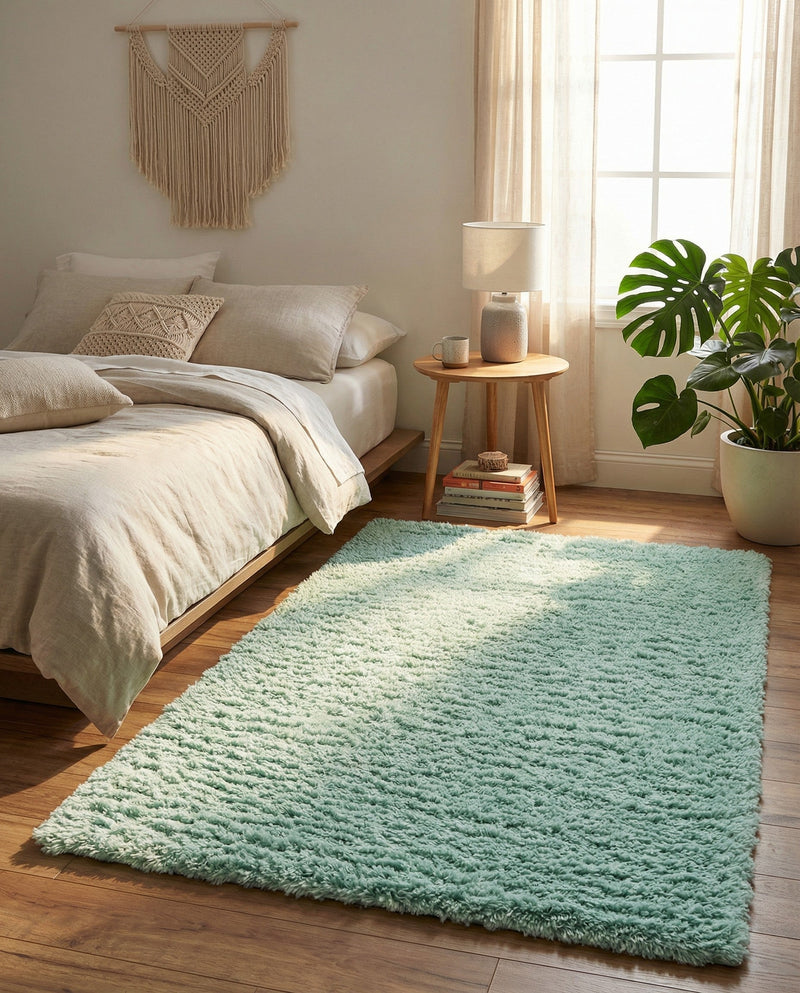 Eternal Plush Oasis Collection Area Rug -  Tranquility (Cyan) Rectangle Cyan  lifestyle 23
