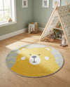 Wonder Tykes Collection Area Rug -  Whirlwind Round Yellow  lifestyle 12