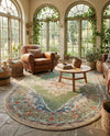 Savannah Soiree Collection Area Rug - Serengeti (Green) Oval Green  lifestyle 80