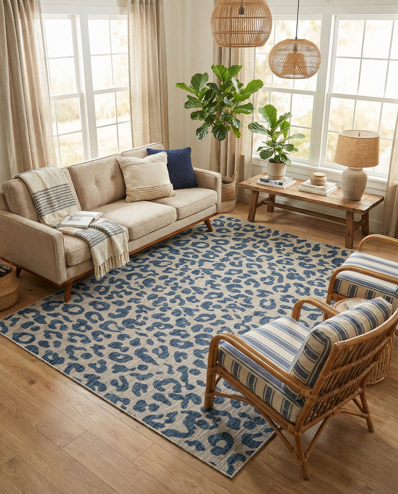Savannah Escape Collection Area Rug -  Amazon (Blue) Rectangle Blue  lifestyle 10