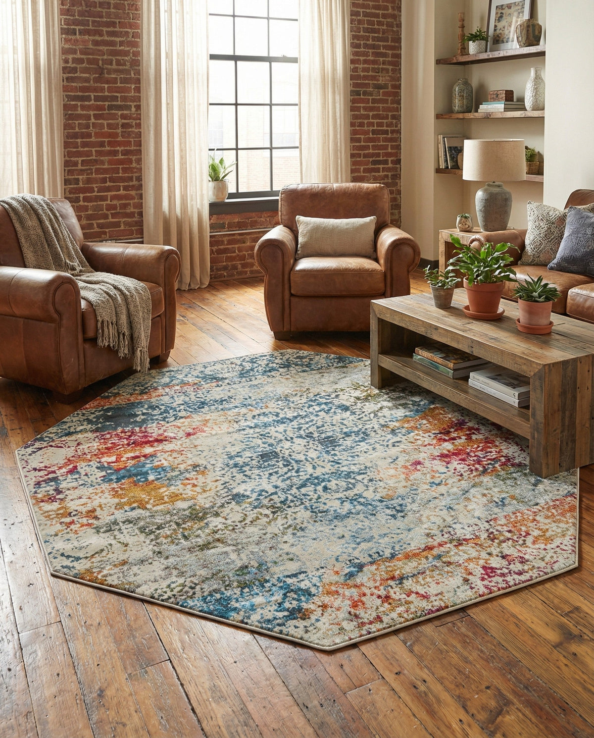 Caribbean Breeze Collection Area Rug -  Isla Octagon Cream  lifestyle 99