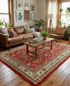Isfahan Elegance Collection Area Rug - Naghsh-e Jahan (Terracotta) Rectangle Terracotta  lifestyle 17