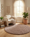 Eternal Plush Oasis Collection Area Rug -  Tranquility (Khaki) Round Khaki  lifestyle 75