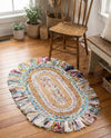 Osian Looms Collection Area Rug - Kathmandu Oval Multi White  lifestyle 43