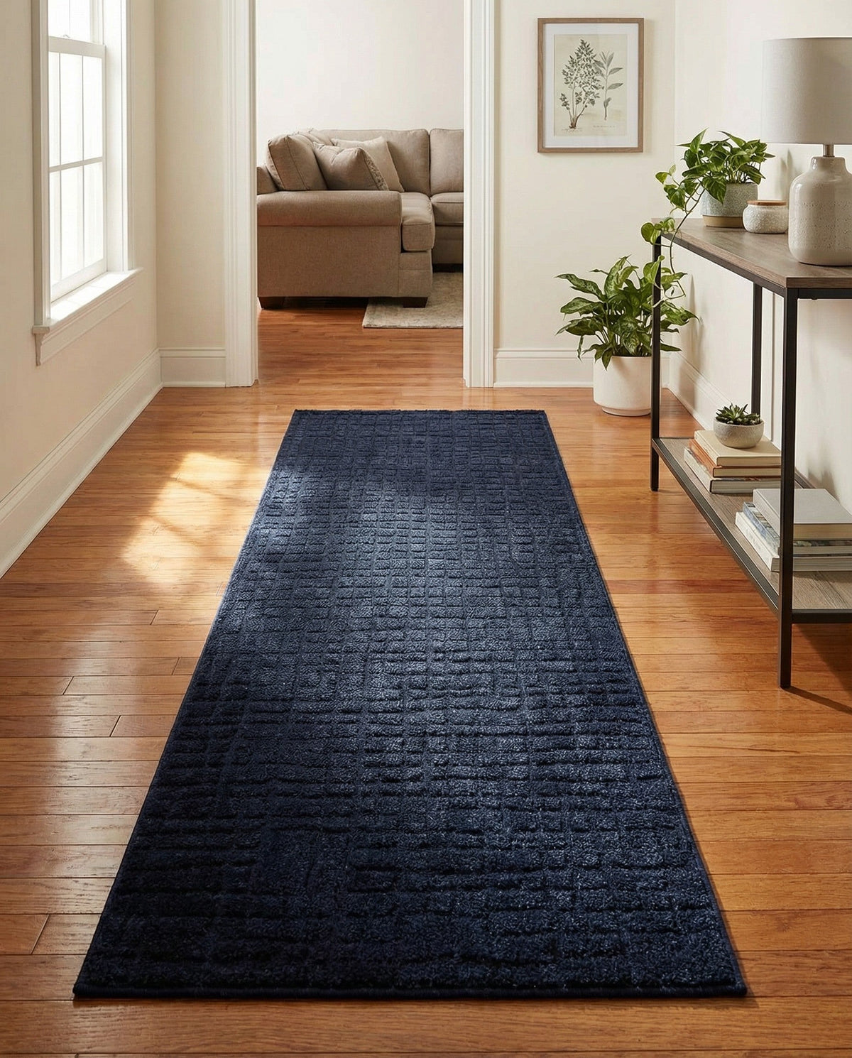 Haven Tapestry Collection Area Rug - WhisperingFalls Runner Inkwell Blue  lifestyle 116