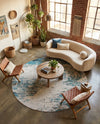Colorburst Oasis Collection Area Rug -  Tropic Round Blue  lifestyle 64