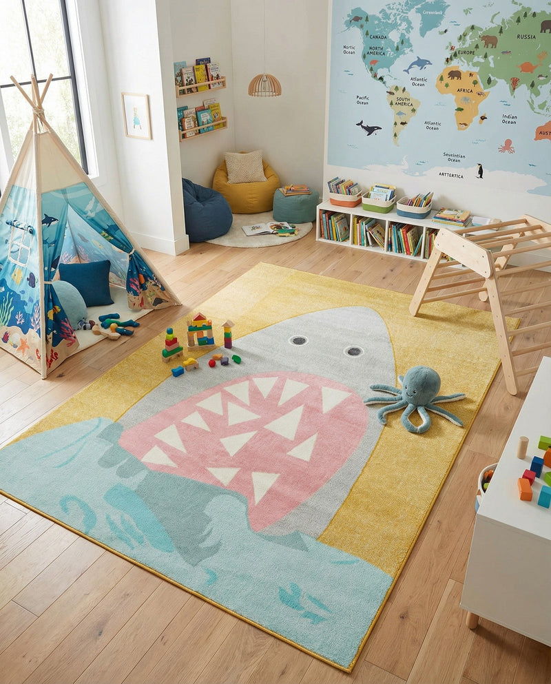 Wonder Tykes Collection Area Rug -  Whimsical Rectangle Yellow  lifestyle 12