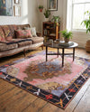 Heritage Elegance Collection Area Rug -  Winterthur (Pink) Square Pink  lifestyle 51