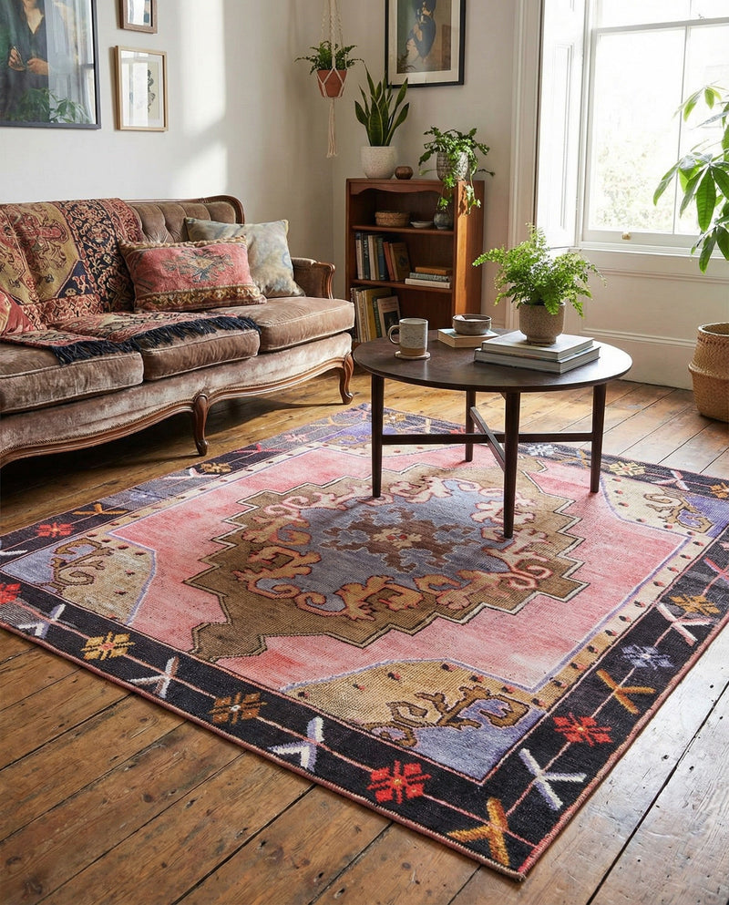 Heritage Elegance Collection Area Rug -  Winterthur (Pink) Square Pink  lifestyle 51