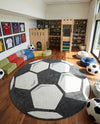 Wonder Tykes Collection Area Rug -  Mirth Round Black and White  lifestyle 24