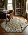 Persian Elegance Collection Area Rug -  Kerman (Green) Octagon Green  lifestyle 39