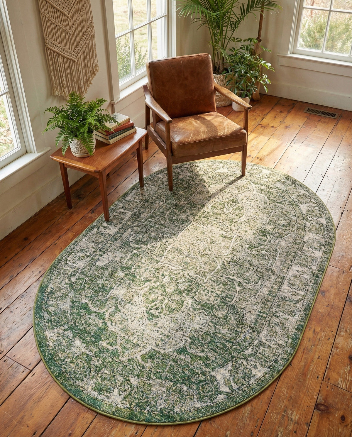 Savannah Soiree Collection Area Rug -  Everglade (Green) Oval Green  lifestyle 104
