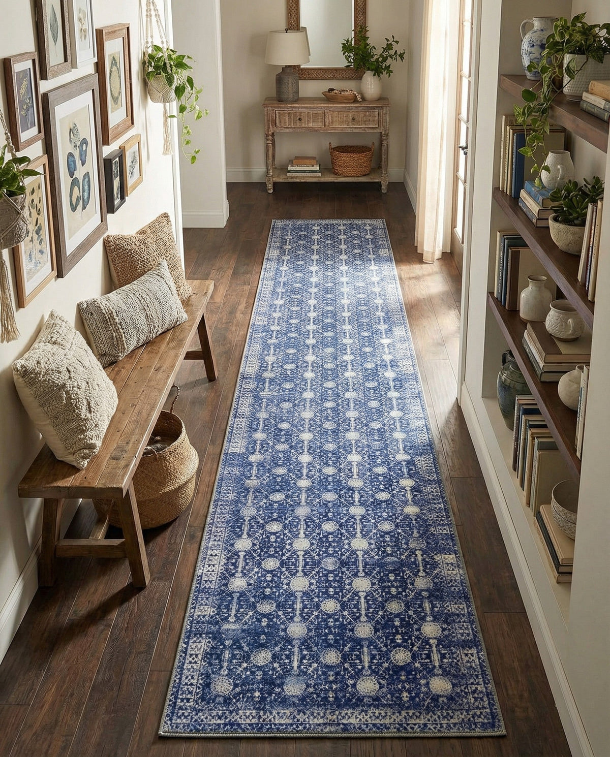 Heritage Elegance Collection Area Rug -  Chatsworth Runner Navy Blue  lifestyle 104