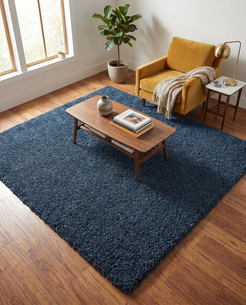 Alpine Plush Collection Area Rug -  Cortina (Marine Blue) Square Marine Blue  lifestyle 63