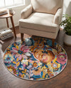 Meadow Breeze Collection Area Rug -  Daffodil Round Multi  lifestyle 66