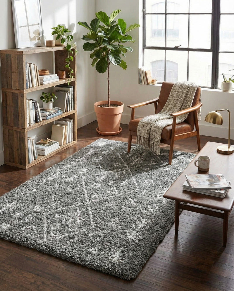 Casablanca Comfort Collection Area Rug - Sahara Rectangle Gray  lifestyle 37